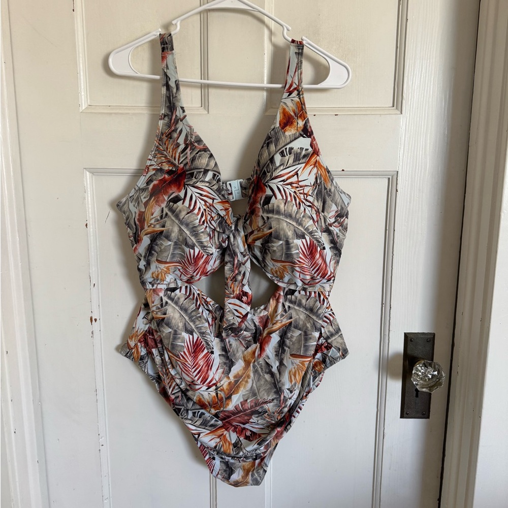 Artesands jungle botanical print one‎ piece swimsuit size 20 D/DD cups
